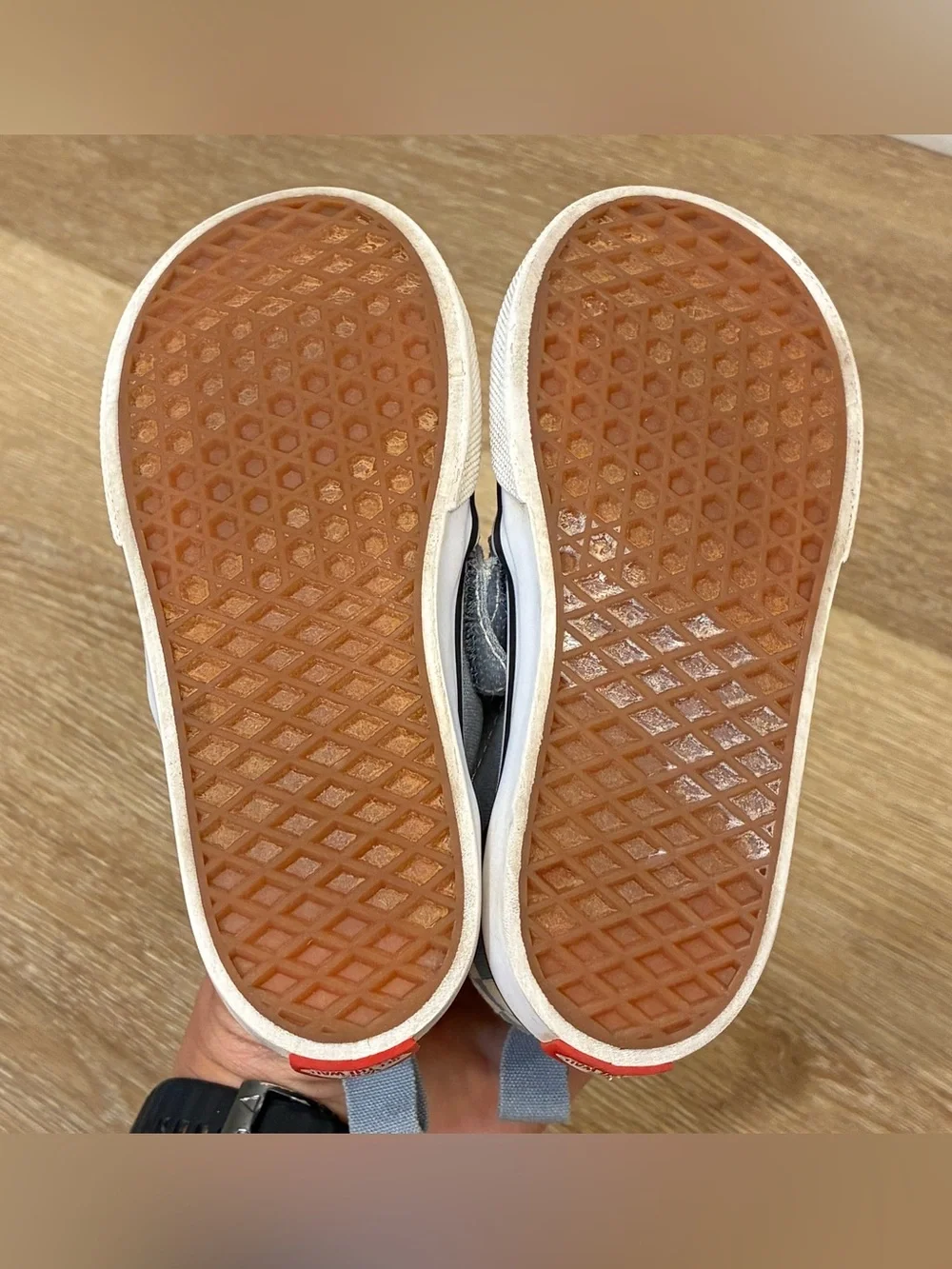 Vans Toddler Classic Slip-On V Shoes Dusty Blue Checkerboard US 8 EU 24.5 14cm